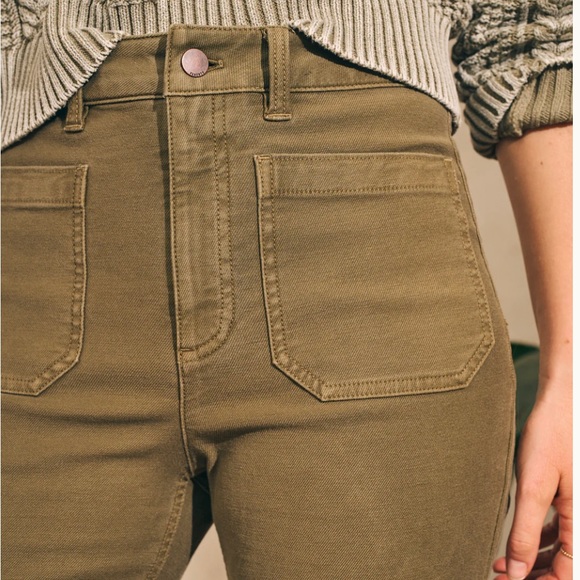 Faherty Pants - Faherty - Stretch Terry Patch Pocket Pant Olive Green